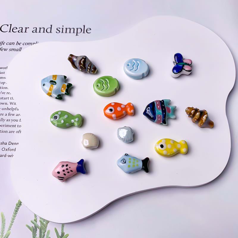 【Z121】Pair Matching Game - Sea Animal Porcelain Beads Blind Bags