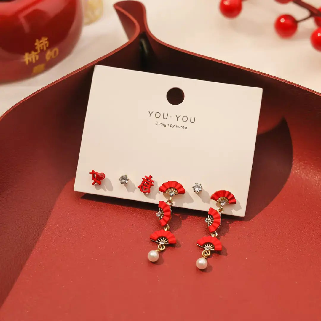 Red Series Earring Set