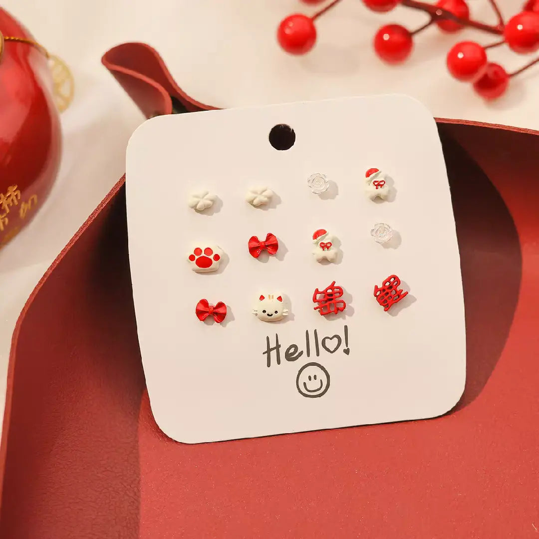 Red Series Earring Set