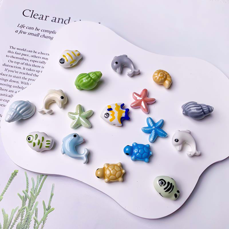 【Z121】Pair Matching Game - Sea Animal Porcelain Beads Blind Bags