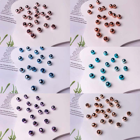 【Z119】Pair Matching Game - 8mm Waterplated Faceted Flower Ball Beads Blind Bags
