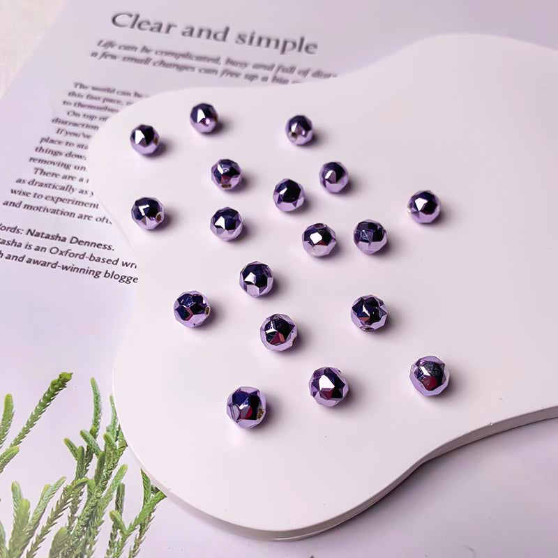 【Z119】Pair Matching Game - 8mm Waterplated Faceted Flower Ball Beads Blind Bags