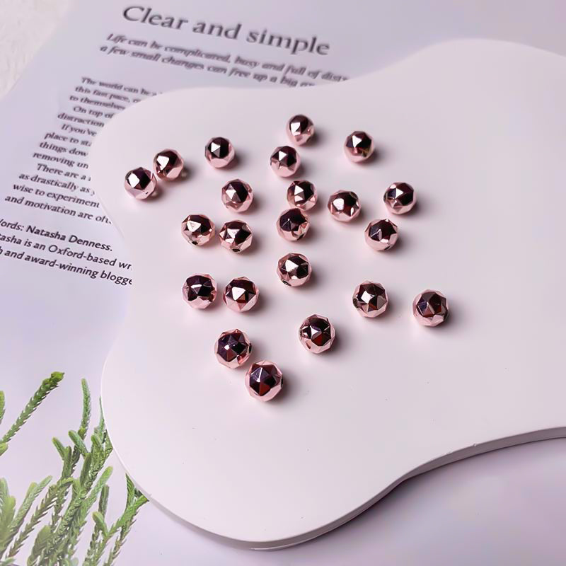【Z119】Pair Matching Game - 8mm Waterplated Faceted Flower Ball Beads Blind Bags