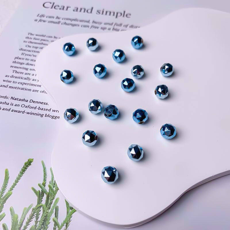 【Z119】Pair Matching Game - 8mm Waterplated Faceted Flower Ball Beads Blind Bags
