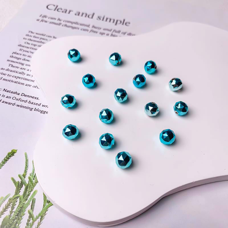 【Z119】Pair Matching Game - 8mm Waterplated Faceted Flower Ball Beads Blind Bags