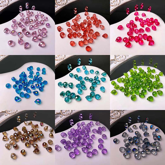 【Z122】Pair Matching Game - Glass Faceted Teardrop Blind Bags