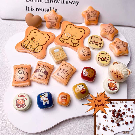 【Z164】[PMG] Teddy's Breakfast Acrylic Beads Blind Bags