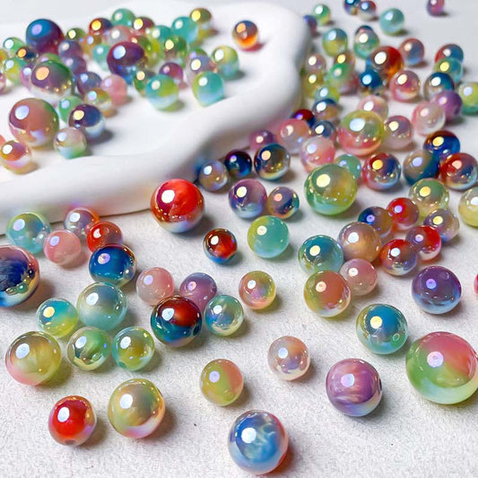 【Z170】[PMG] 10-16mm Optiacally Electroplated Tri-color Resin Beads Blind Bags