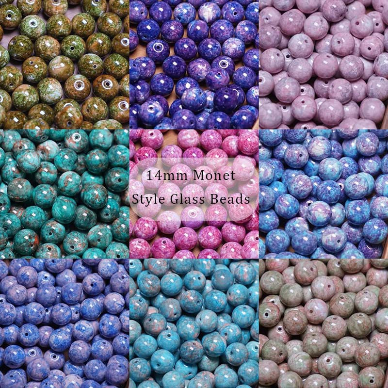 【Z183】[PMG]14mm Monet Style Glass  Beads Blind Bags