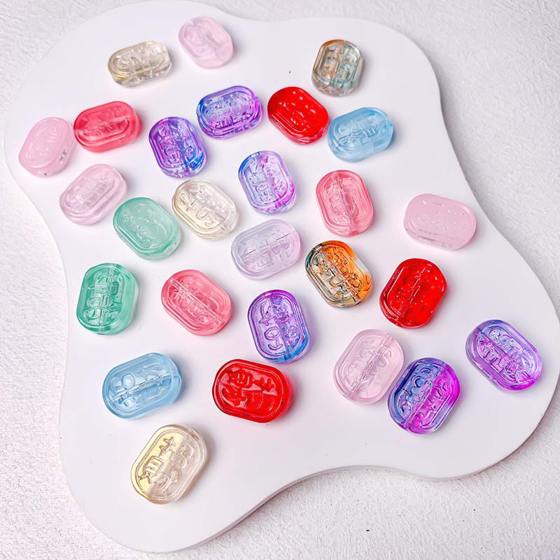 【Z195】[PMG] Jelly Glass OvalGlyph VitroTalismans Beads  Blind Bags