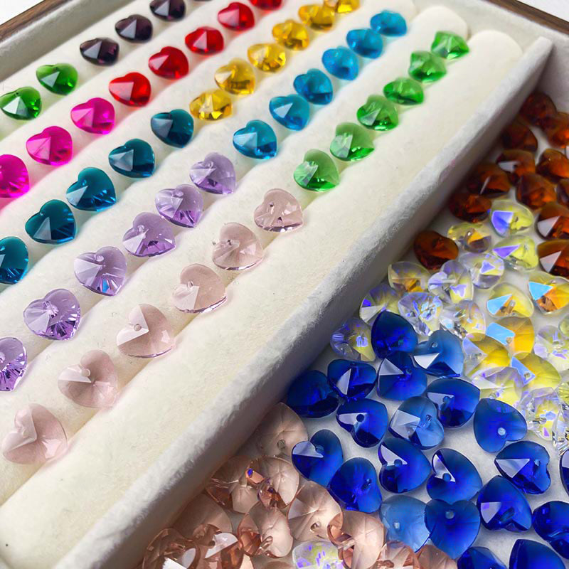 【Z203】[PMG]  Faceted Heart Glass Pendant Blind Bags