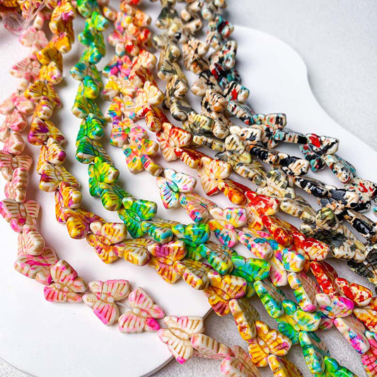 【Z207】[PMG] Synthetic Water Color Turquoise Butterfly Beads Blind Bags