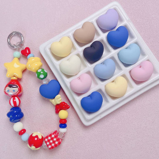 【Z233】[PMG] 19*22mm Soft Touch Acrylic Heart Beads Blind Bags