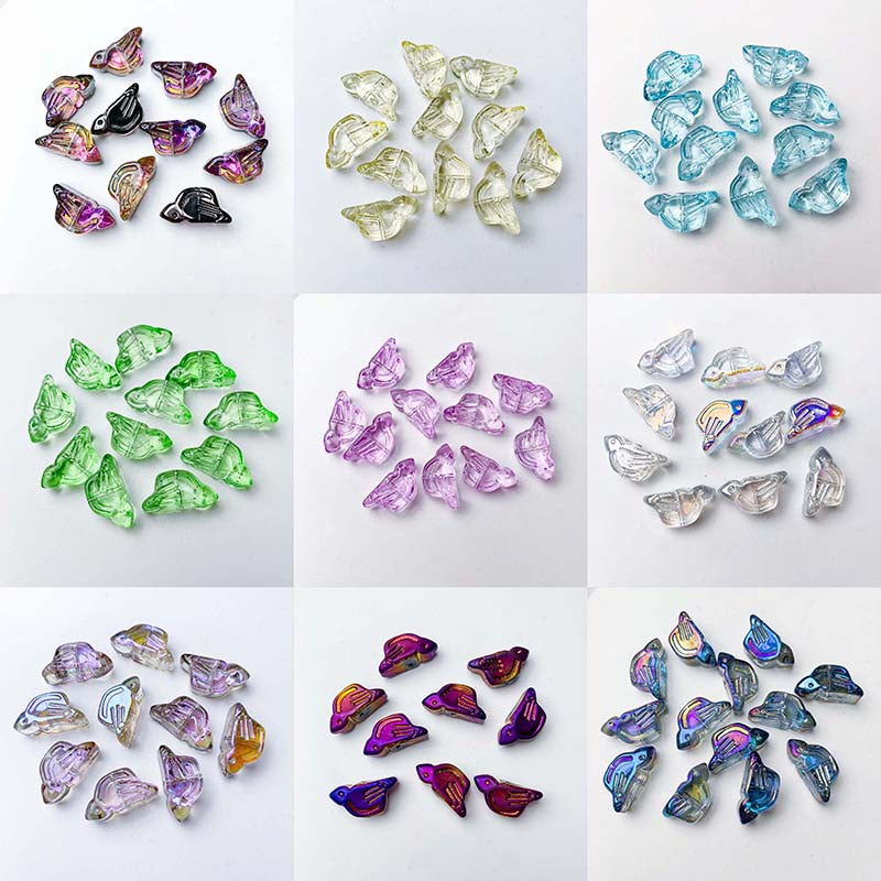 【Z241】[PMG] 10*20mm Glass Bird Beads Blind Bags