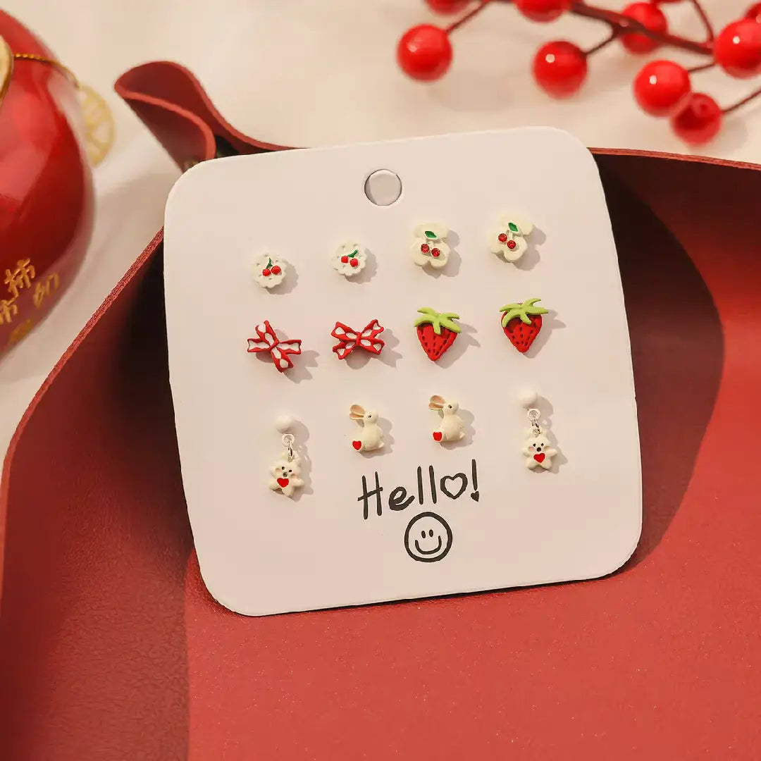 Red Series Earring Set