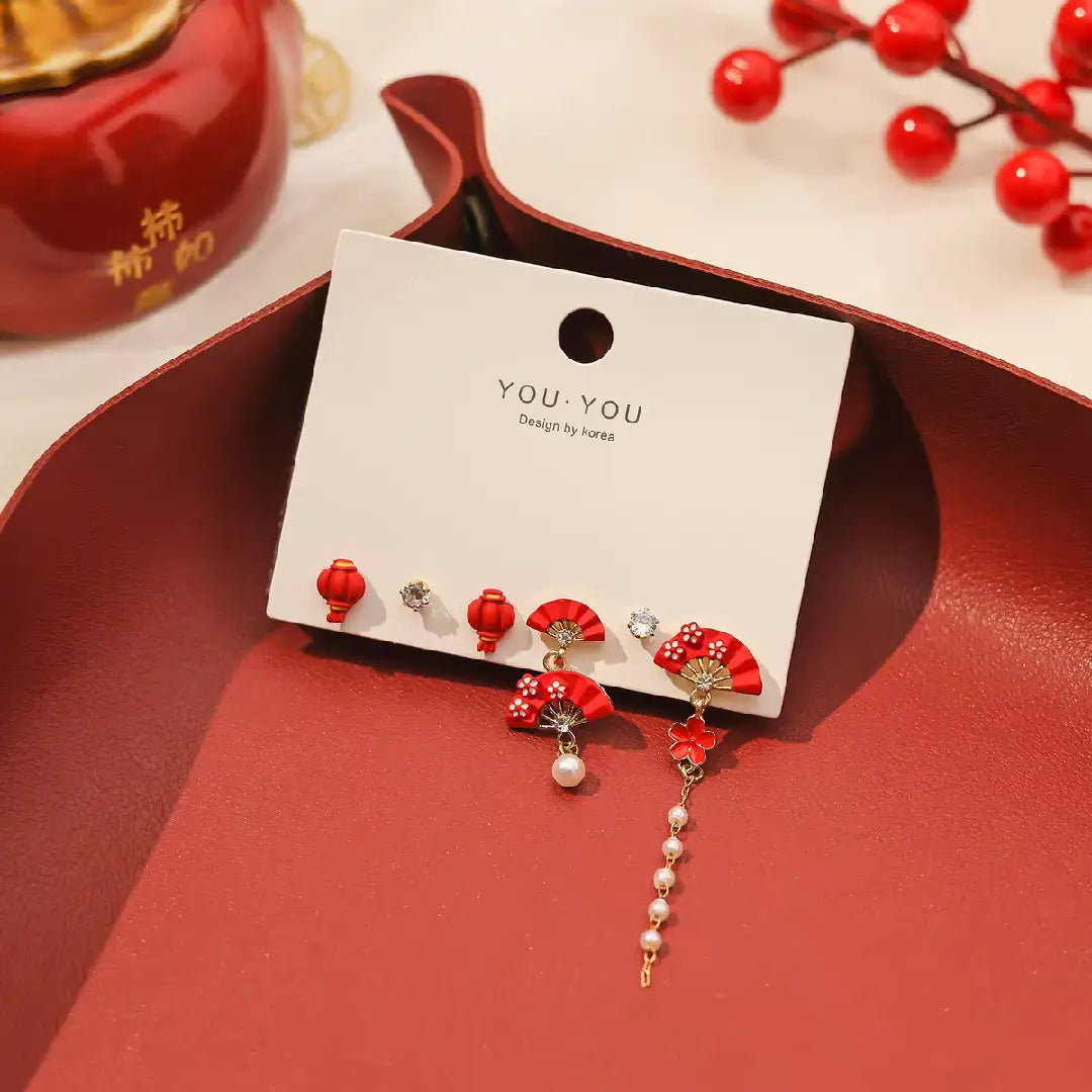 Red Series Earring Set