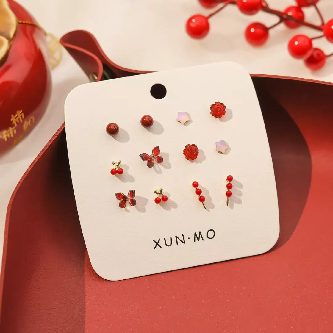 Red Series Earring Set