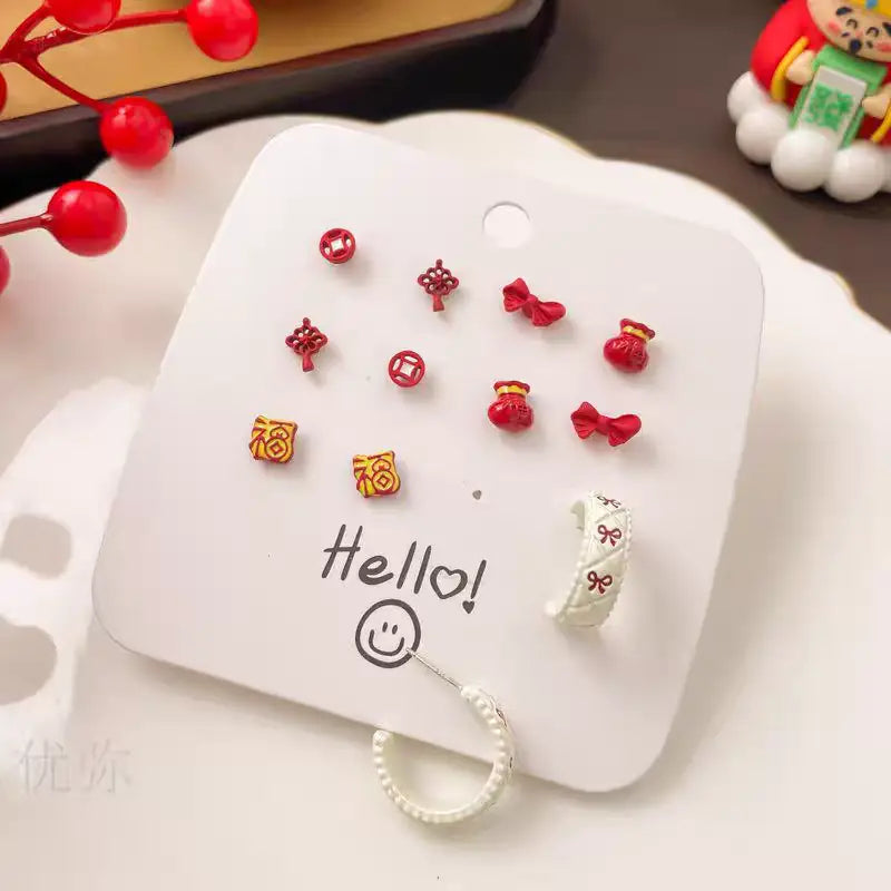 Red Series Earring Set