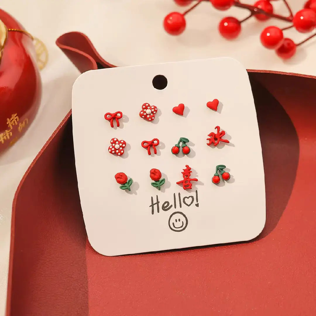 Red Series Earring Set