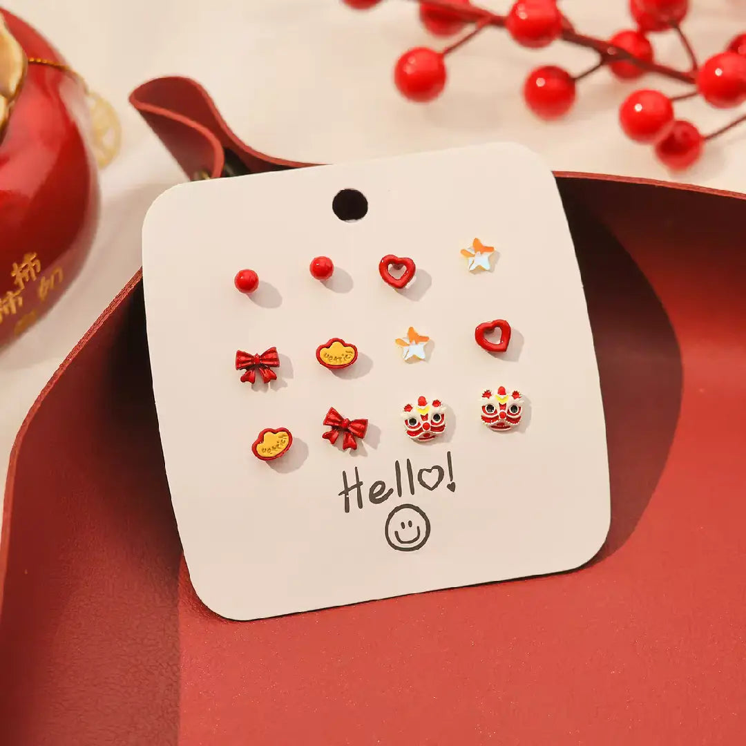 Red Series Earring Set