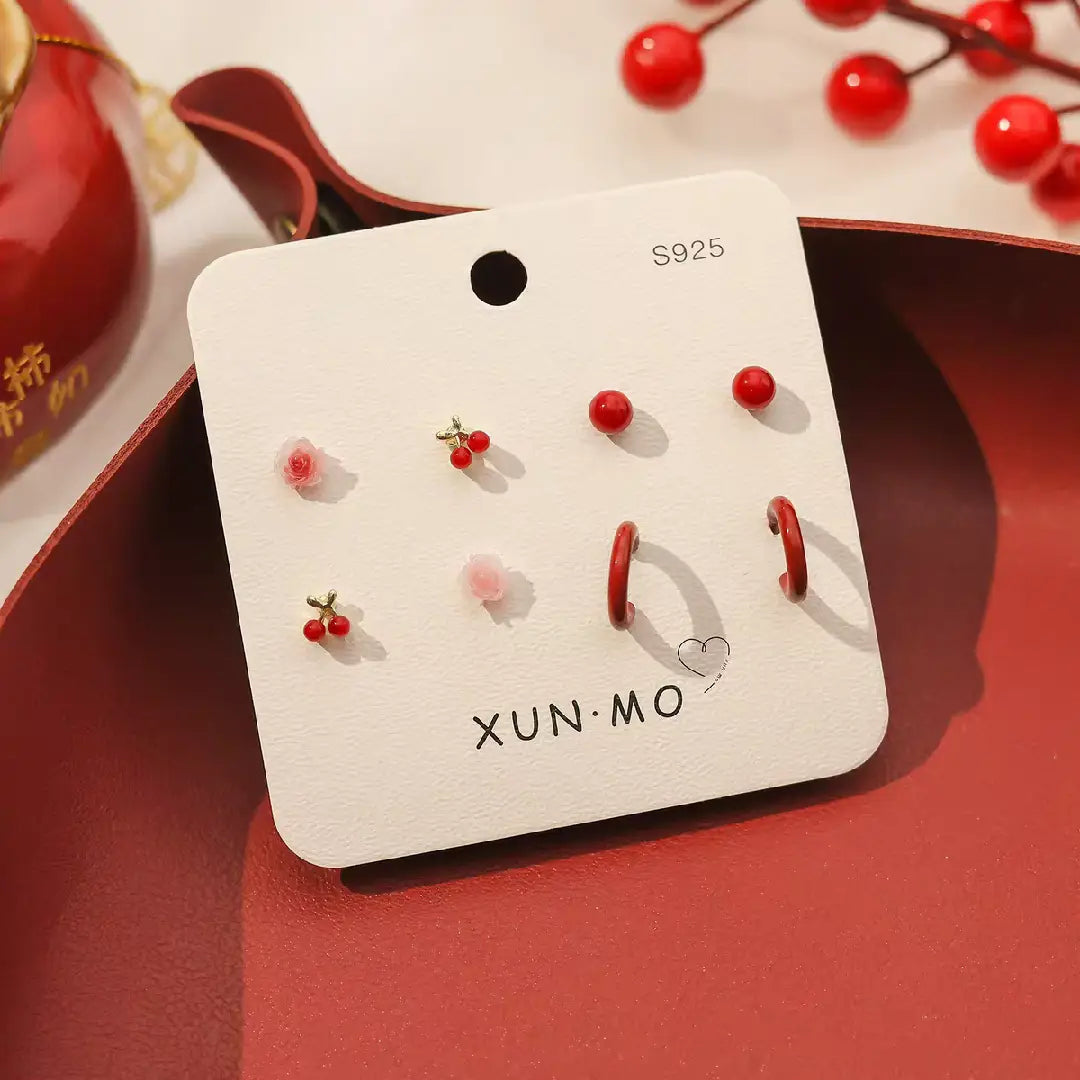 Red Series Earring Set
