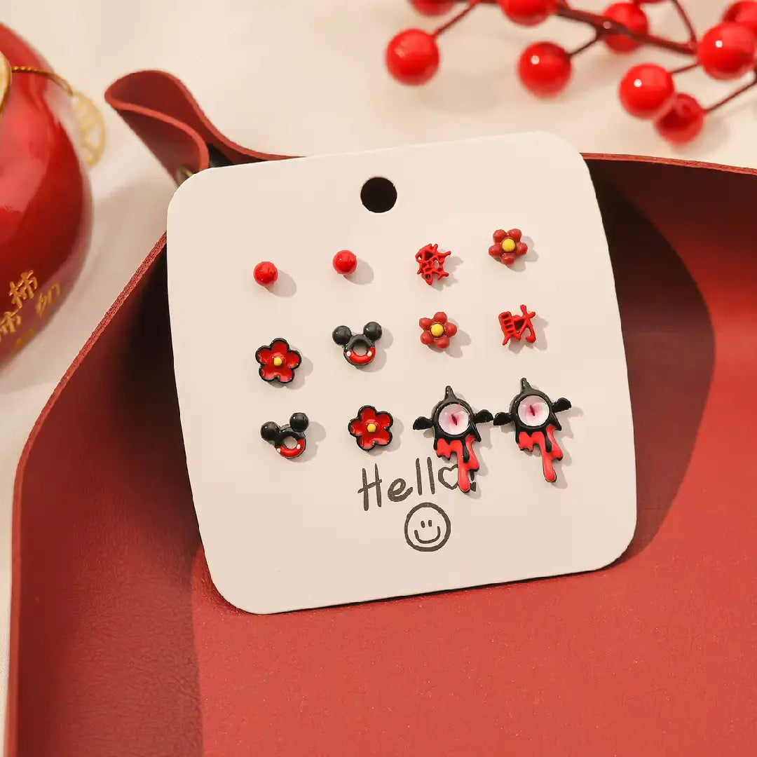 Red Series Earring Set