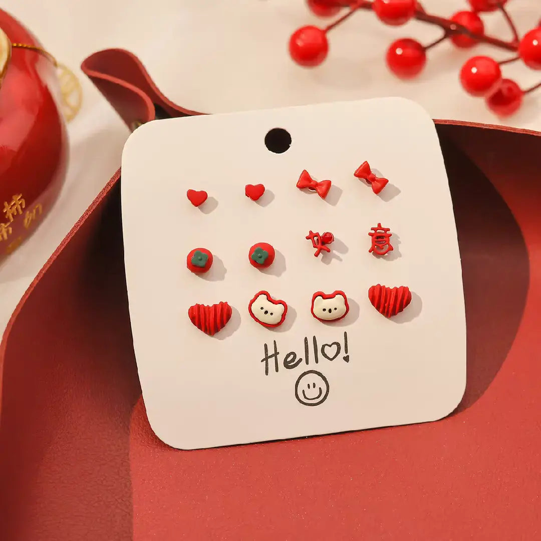 Red Series Earring Set