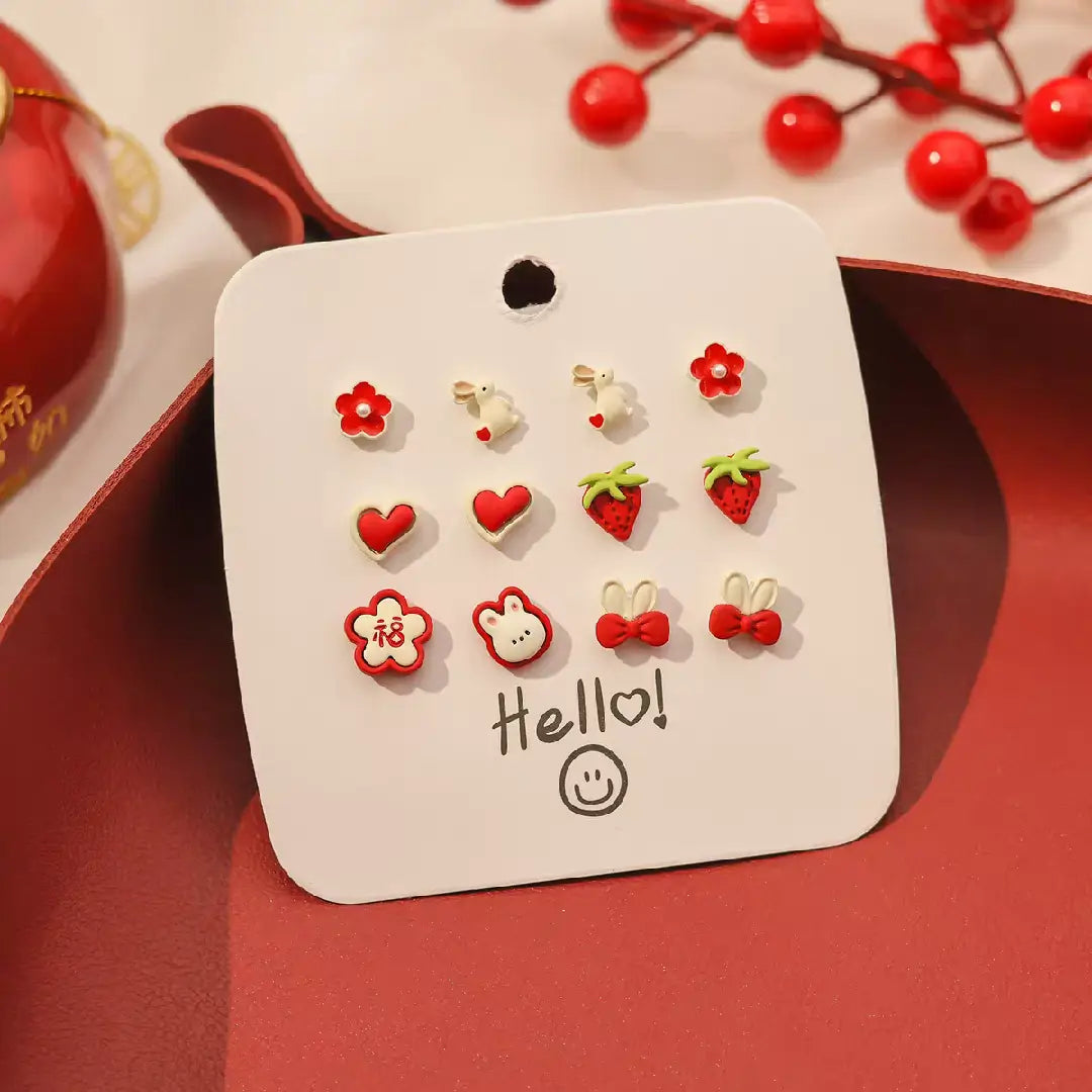 Red Series Earring Set