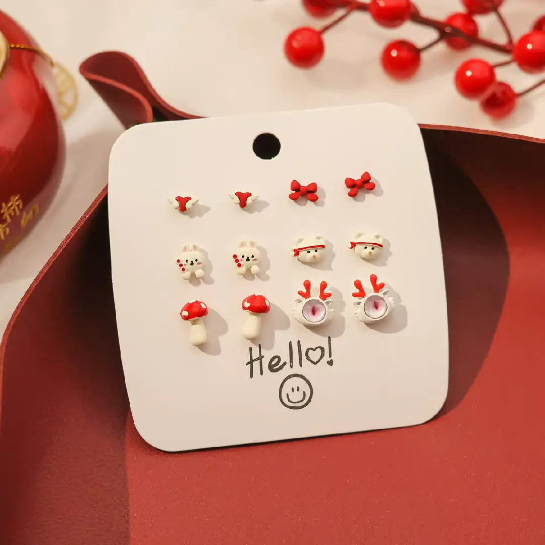 Red Series Earring Set