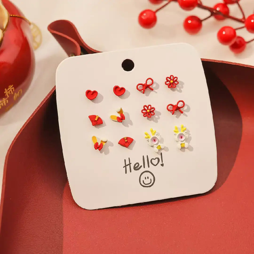 Red Series Earring Set