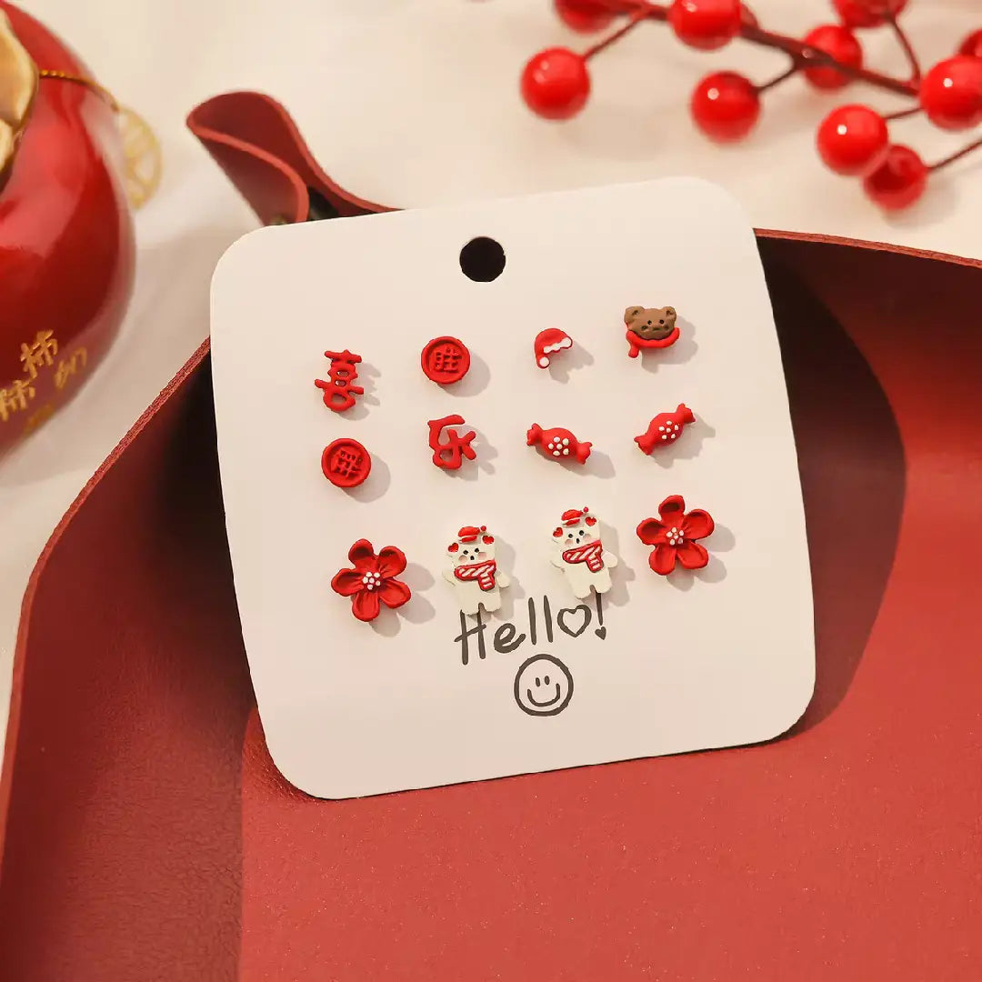 Red Series Earring Set