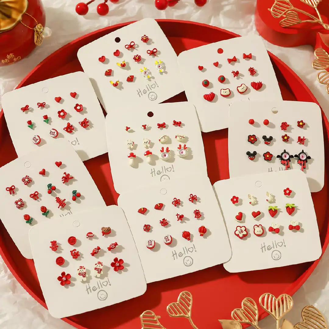 Red Series Earring Set