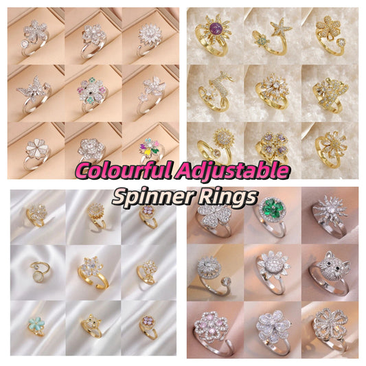 Colourful Adjustable Spinner Rings - Blind Bag