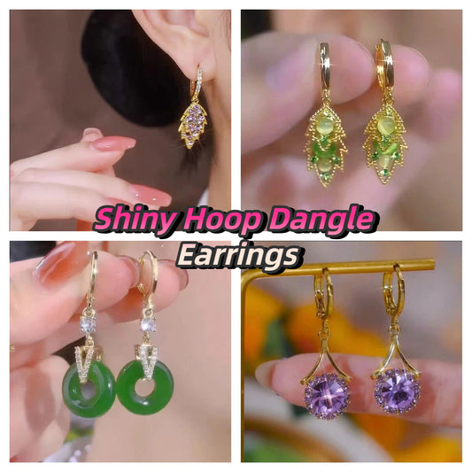 Shiny Hoop Dangle Earrings - Blind Bags